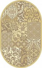 Овальный рельефный ковер золотой из вискозы RIMINI 5068 191872b lt brow ОВАЛ