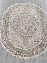 Ковер серый MOSSO 27226A BEIGE / NAVY Овал