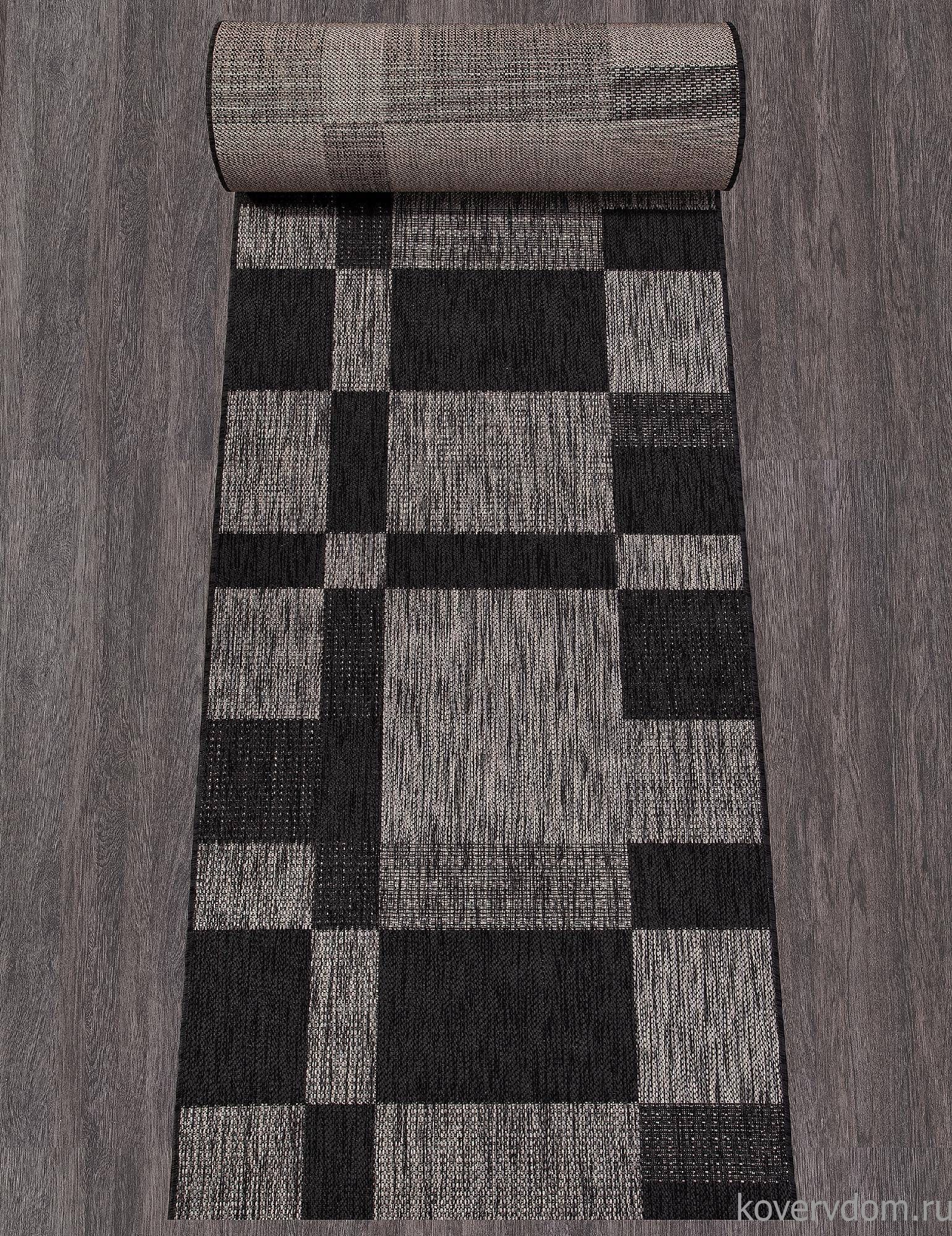 Ковровая дорожка циновка VEGAS S005 D.GRAY-BLACK