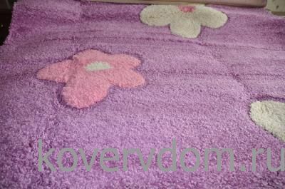 Ковер Шегги ЦВЕТЫ сереневый 