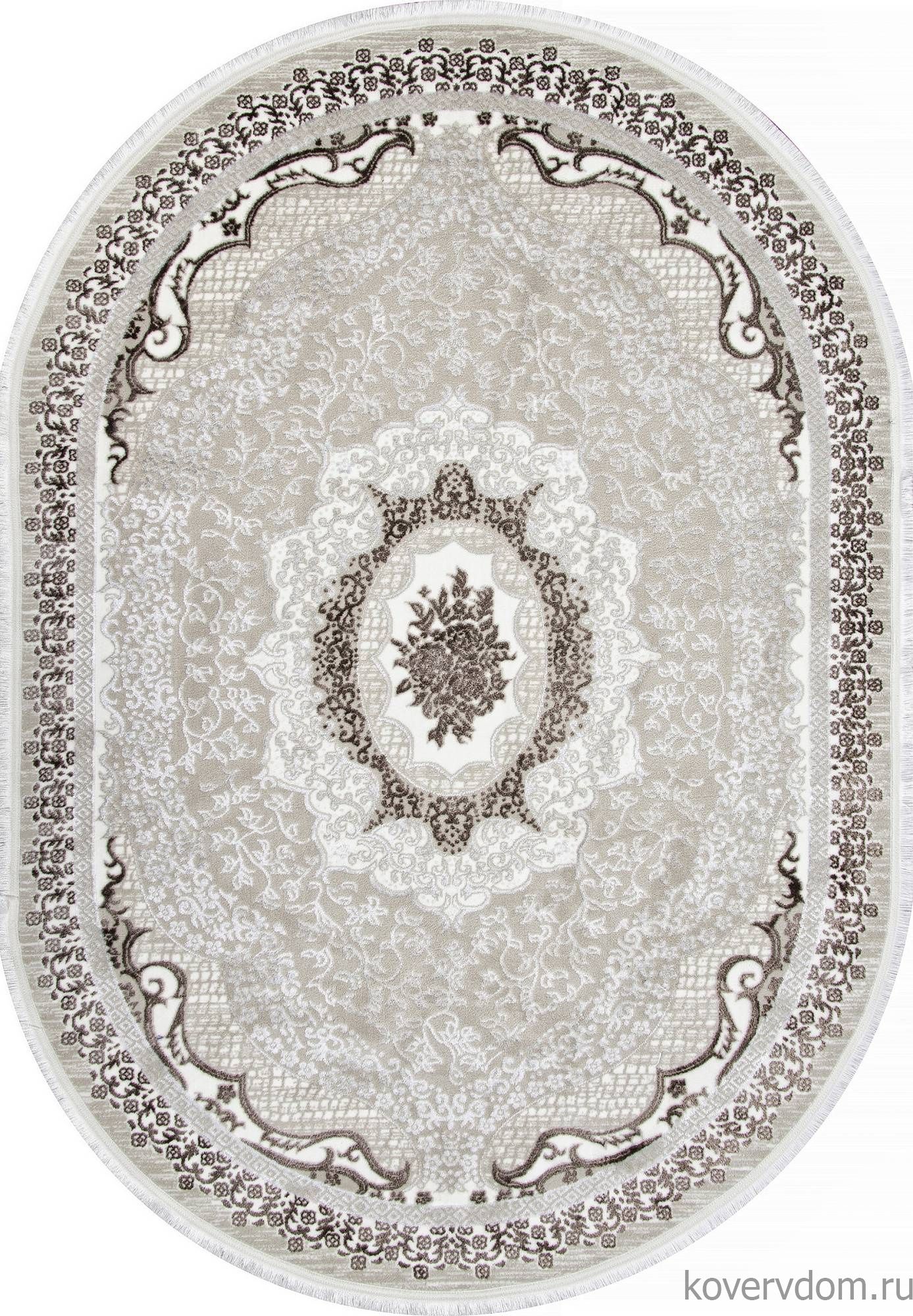 Ковер ALFANI Q010A BROWN FDY/CREAM SHRINK Овал Ковер ALFANI Q010A BROWN FDY/CREAM SHRINK Овал