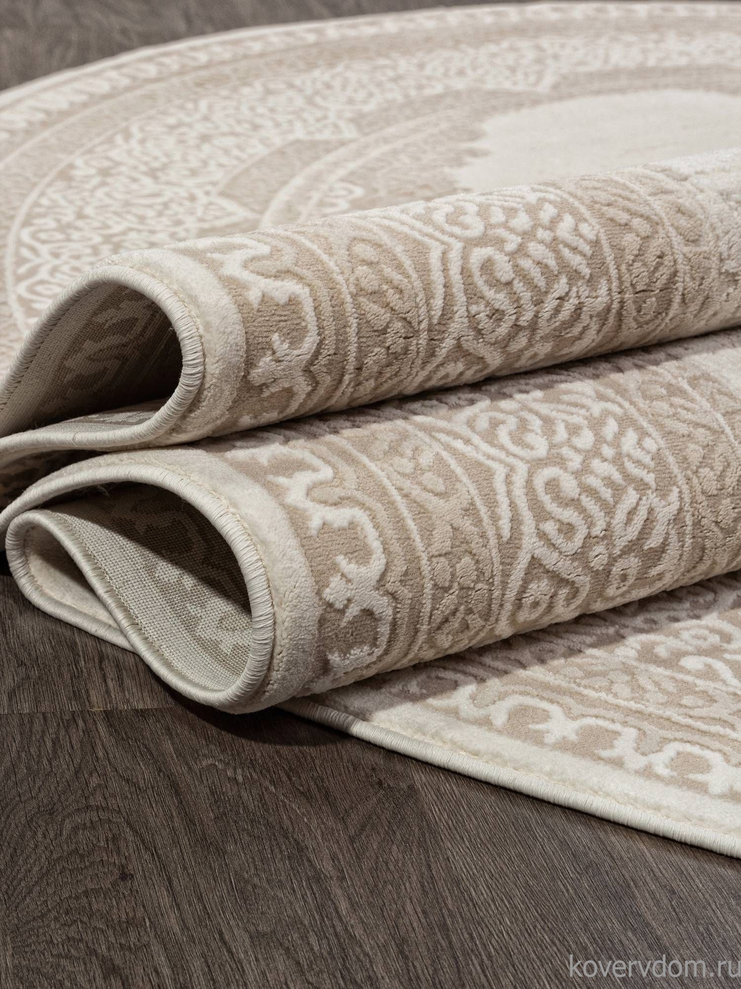 Ковер SIESTA M029A WHITE / LIGHT BEIGE Овал