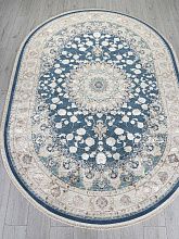 Круглый ковер DELINA A050B D.BLUE / CREAM Овал