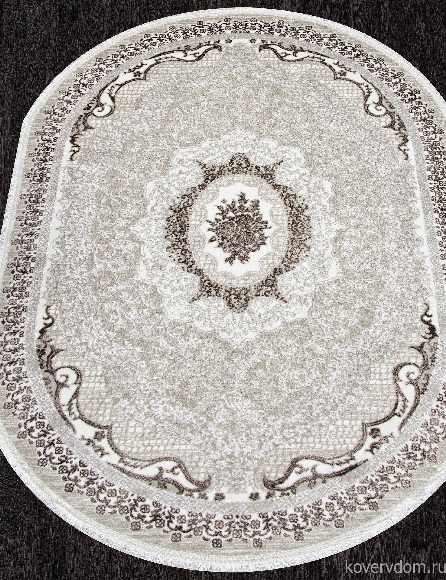 Ковер ALFANI Q010A BROWN FDY/CREAM SHRINK Овал Ковер ALFANI Q010A BROWN FDY/CREAM SHRINK Овал