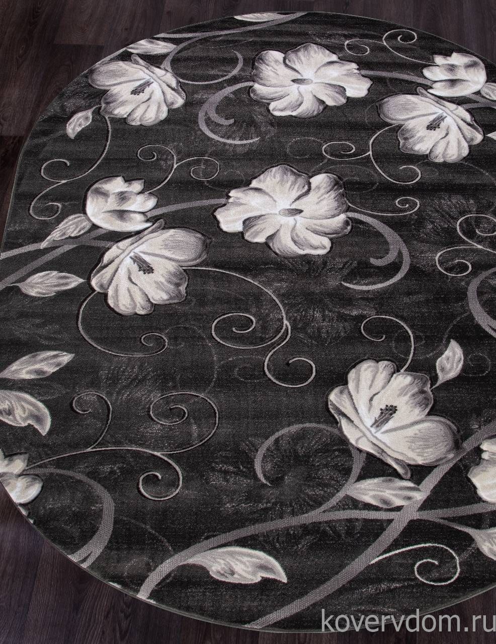 Ковер MEGA CARVING 1059 GRAY Овал