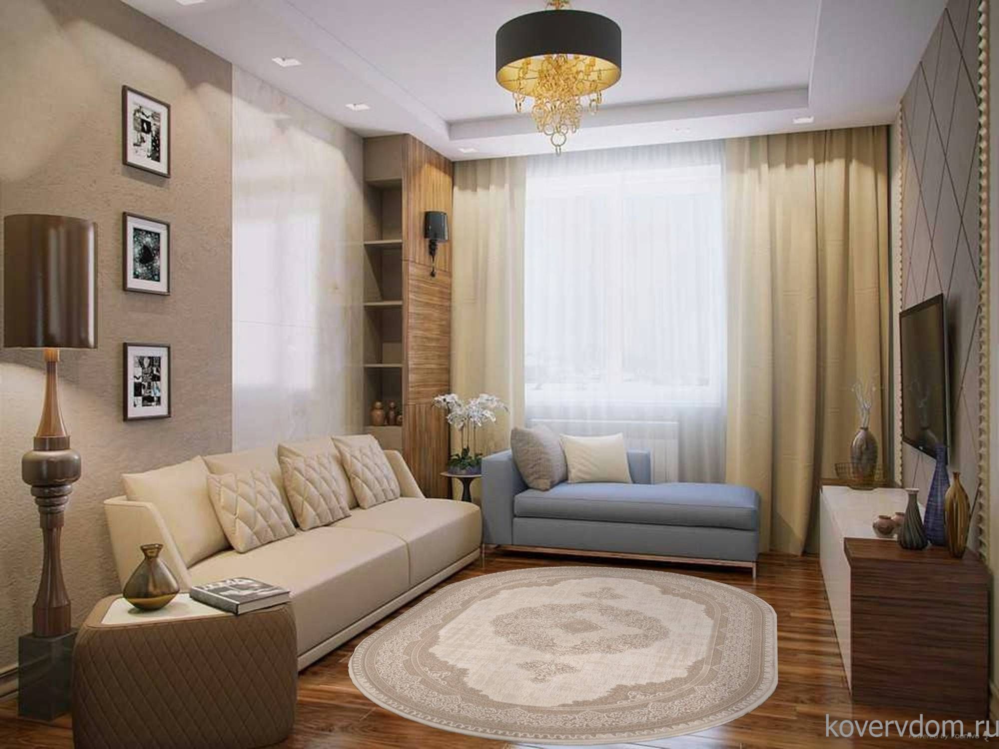 Ковер SIESTA M029A WHITE / LIGHT BEIGE Овал