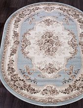 Овальный ковер обычный ворс VALENCIA DELUXE-A 4015 L.BLUE-BROWN Овал