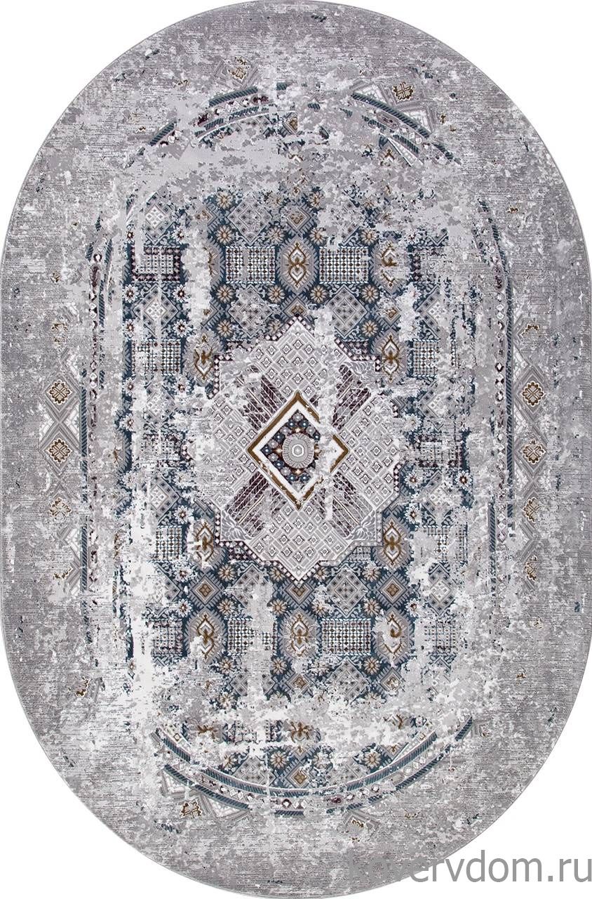 Ковер QUANTUM 03007G GREY / GREY Овал